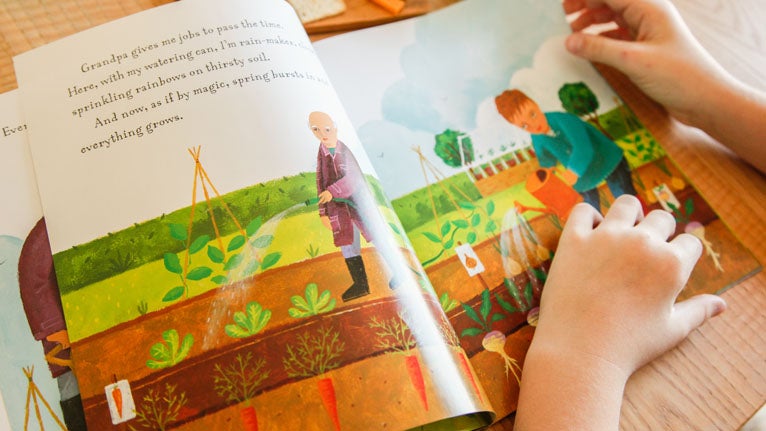 Child reading book